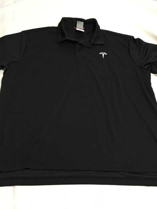 Tesla Motors Polo Shirt Men's XL Black Embroidered Logo Official Elon Musk